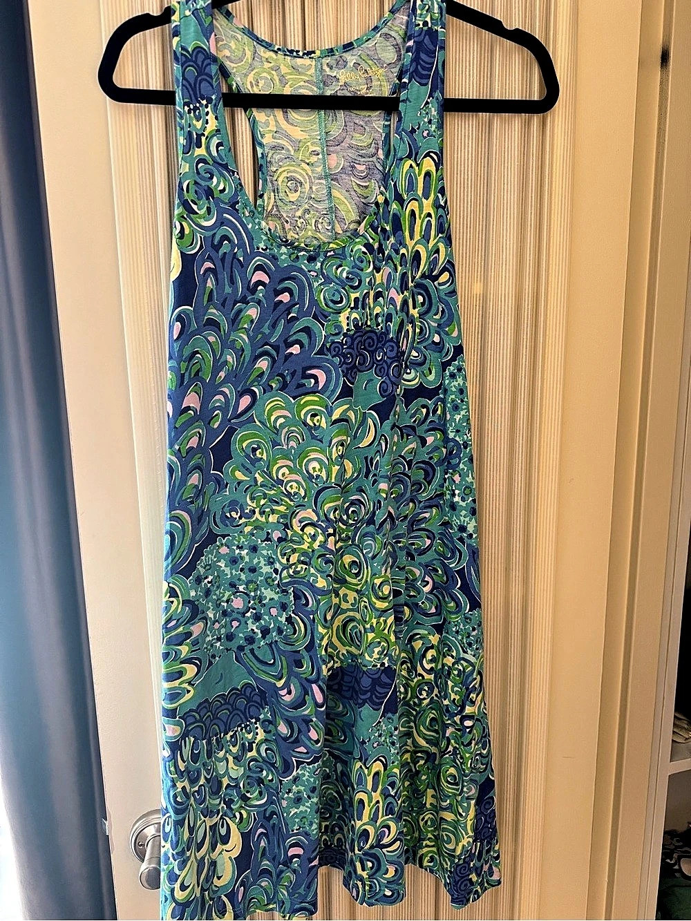 Lilly Pulitzer Kristen Swing Dress Abstract Maxi Dress in Blue & Green